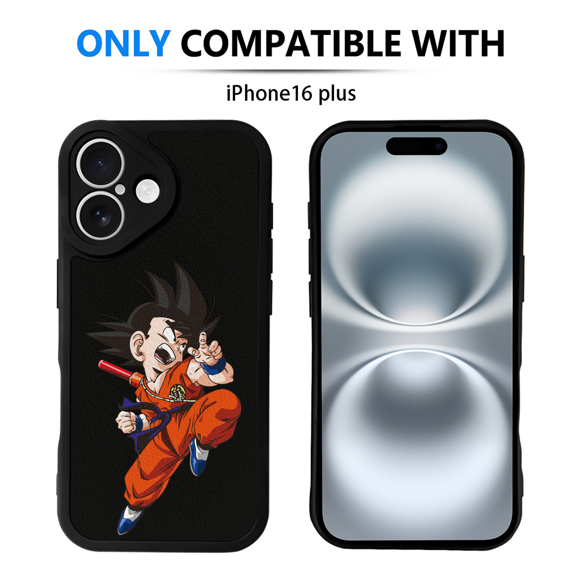 （画像用） ドラゴンボール 孫悟空（そん ごくう）Son Goku カカロット DRAGON BALL Kakarotto 【iPhone 16シリーズ対応】シリコンスマホケース（レザー調） 材質：シリコン